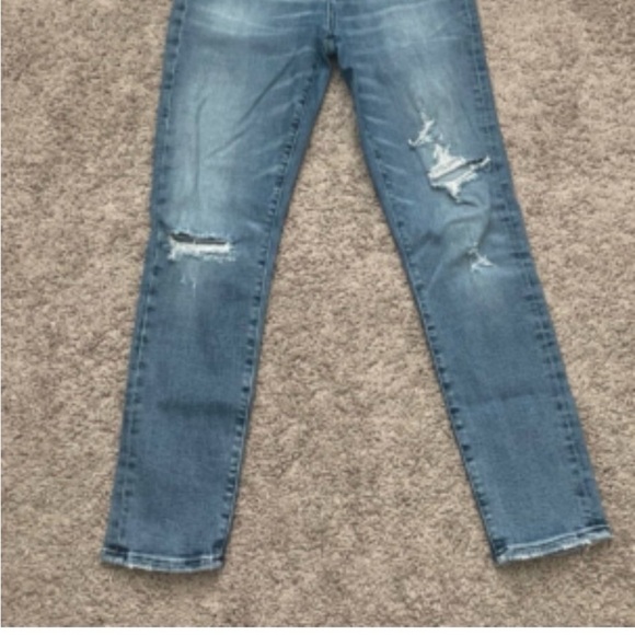 Agolde Los Angeles Premium Classic Blue Distressed Women's Jeans - Picture 1 of 7